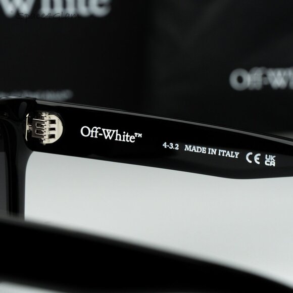 Off-White Men Sunglasses Black Grey Square OERI109 LAWTON 1007 NEW AUTHENTIC - Picture 7 of 11